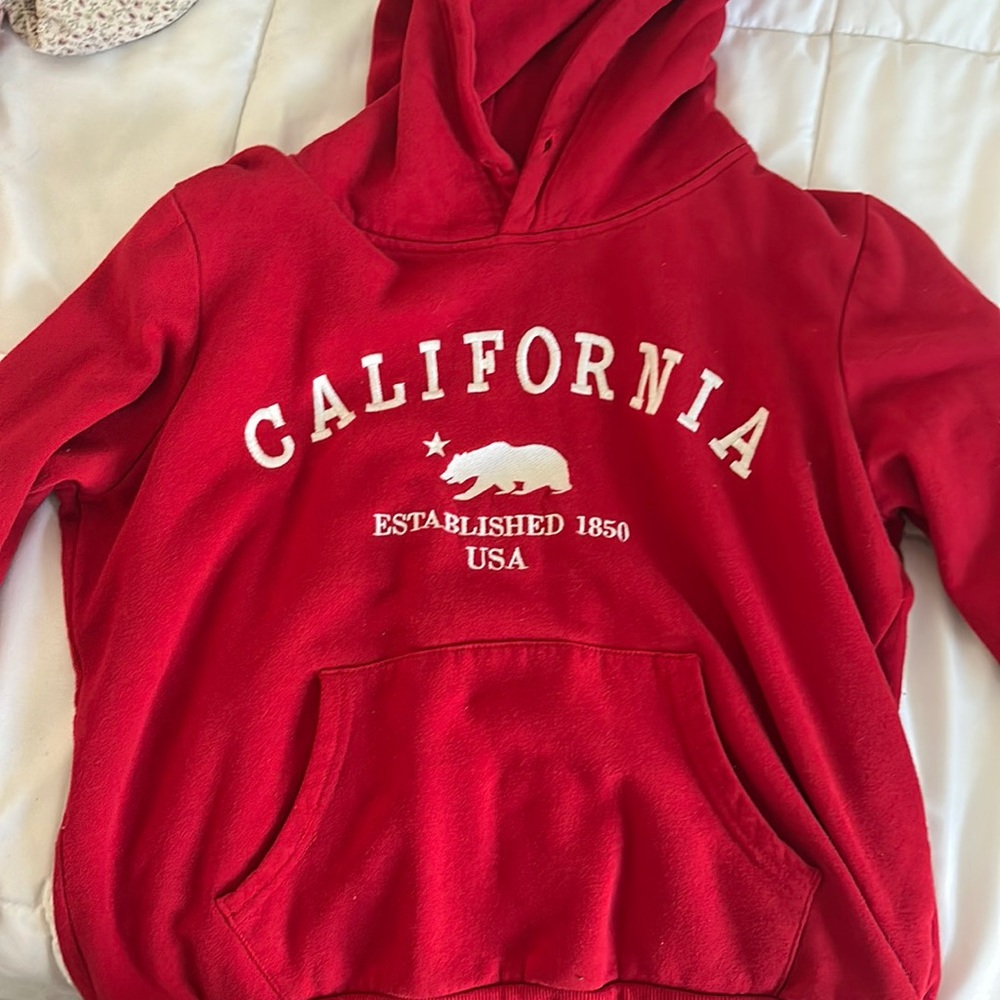 Red california hoodie in Kids XL